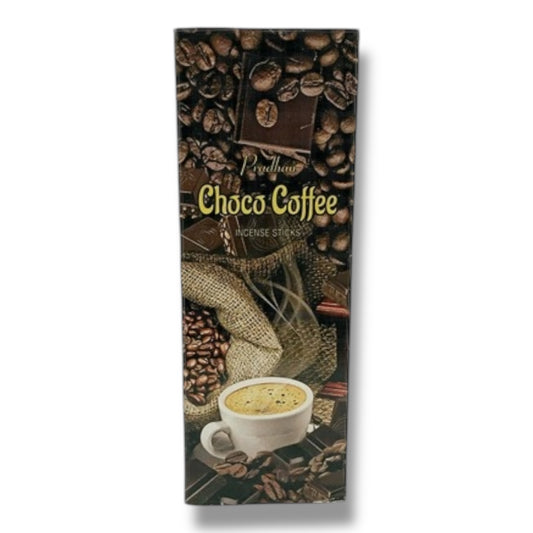 Choco Coffee Incense Sticks – 120 Sticks Total – 6 Hexagon Packs of 20 – Rich & Comforting Aroma, Hand-Rolled Indian Incense for Relaxation, Focus, and Mood Enhancement – Pradhan Brand