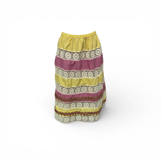 Chango Falda Salla Amarilla y Roja Bordada de Oshun