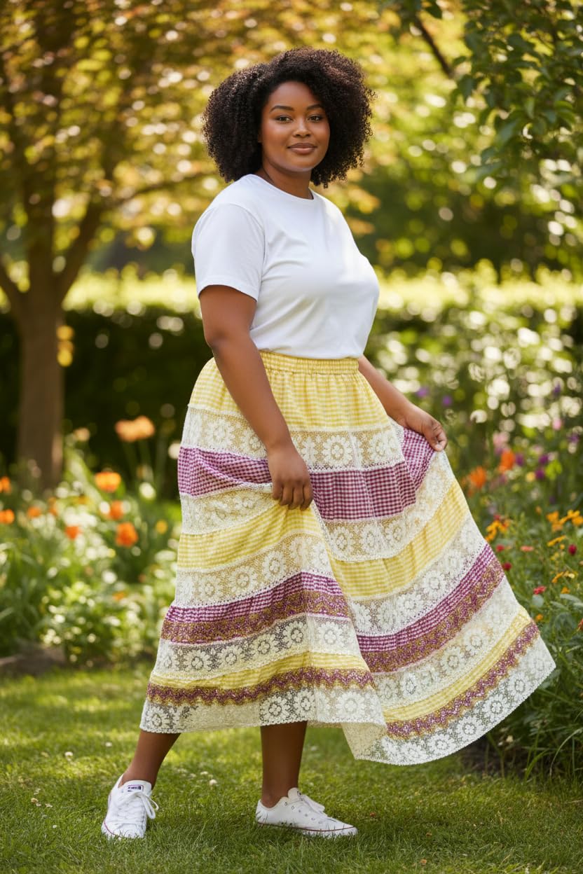 Chango Falda Salla Amarilla y Roja Bordada de Oshun