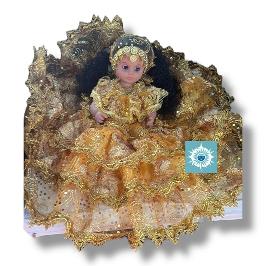 Muñeca Jitana Espiritual Dorada Handmade Santeria Gypsy