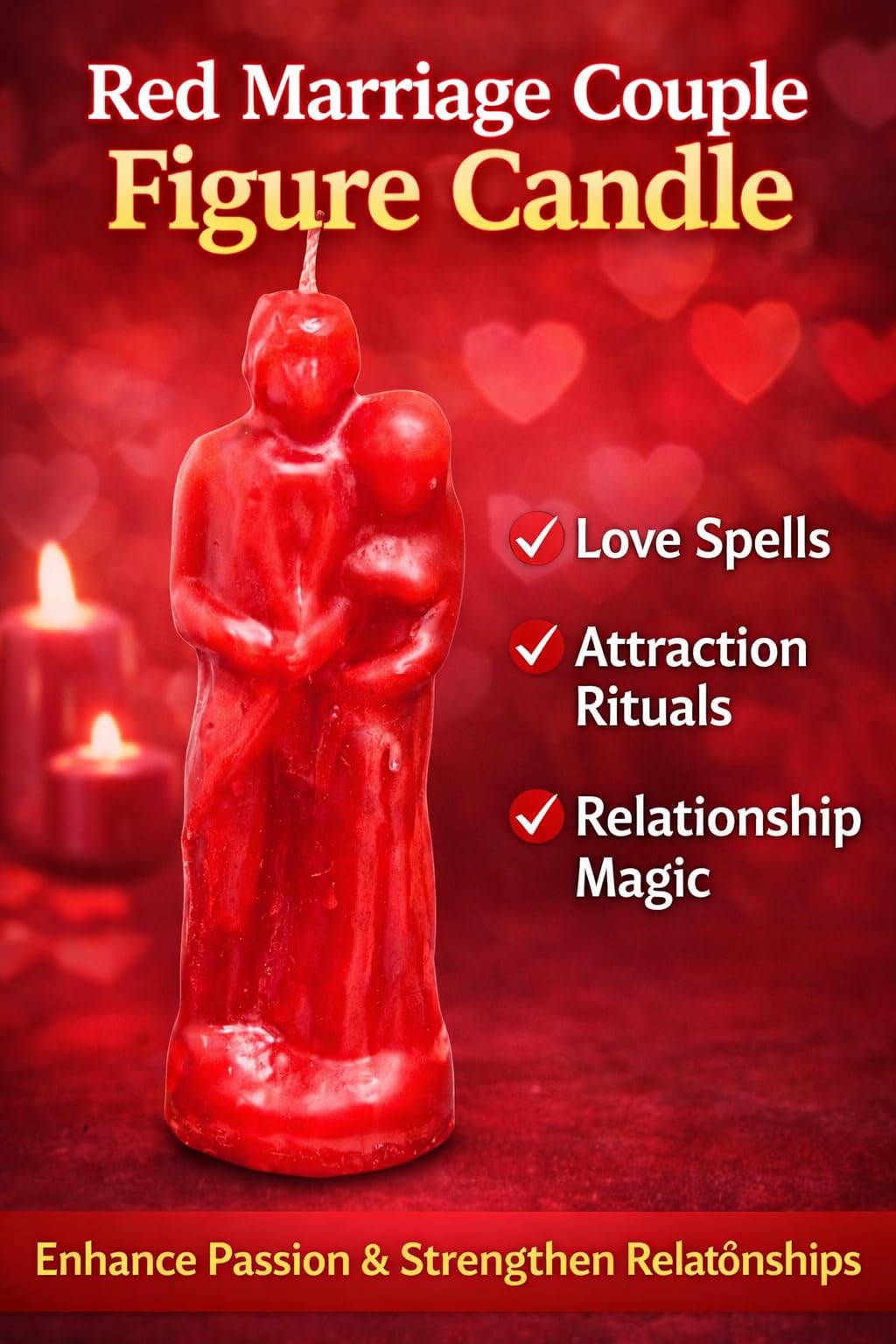 Red Marriage Couple Figure Candle Spiritual Union Candle