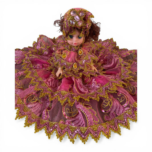 Handmade Obba Spiritual Doll in Pink and Gold Dress
