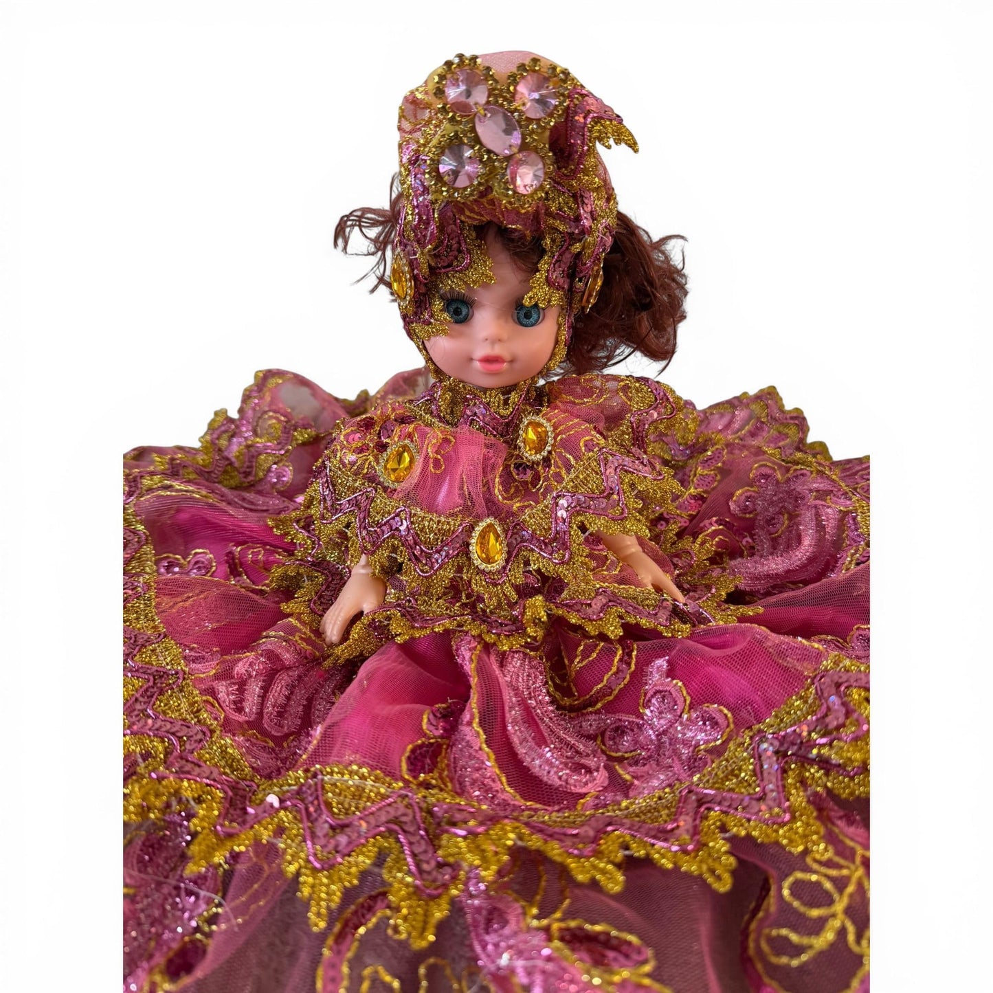 Handmade Obba Spiritual Doll in Pink and Gold Dress