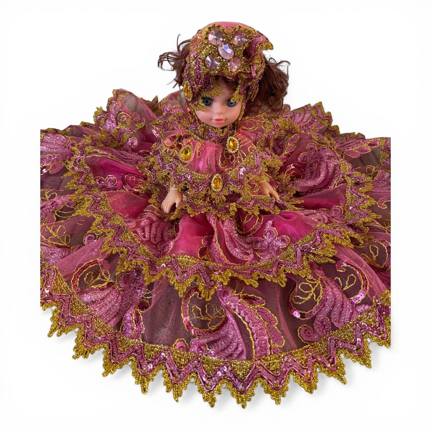 Handmade Obba Spiritual Doll in Pink and Gold Dress