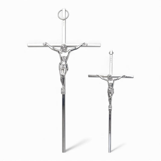 Silver Metal Crucifix 7 Inch