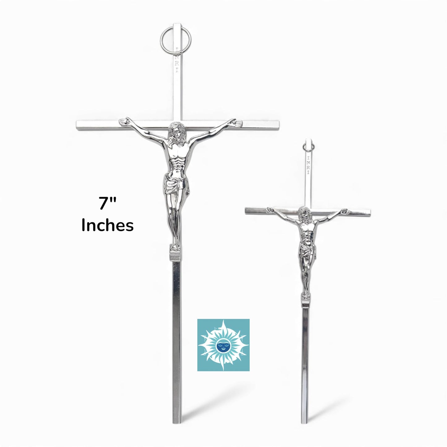 Silver Metal Crucifix 7 Inch