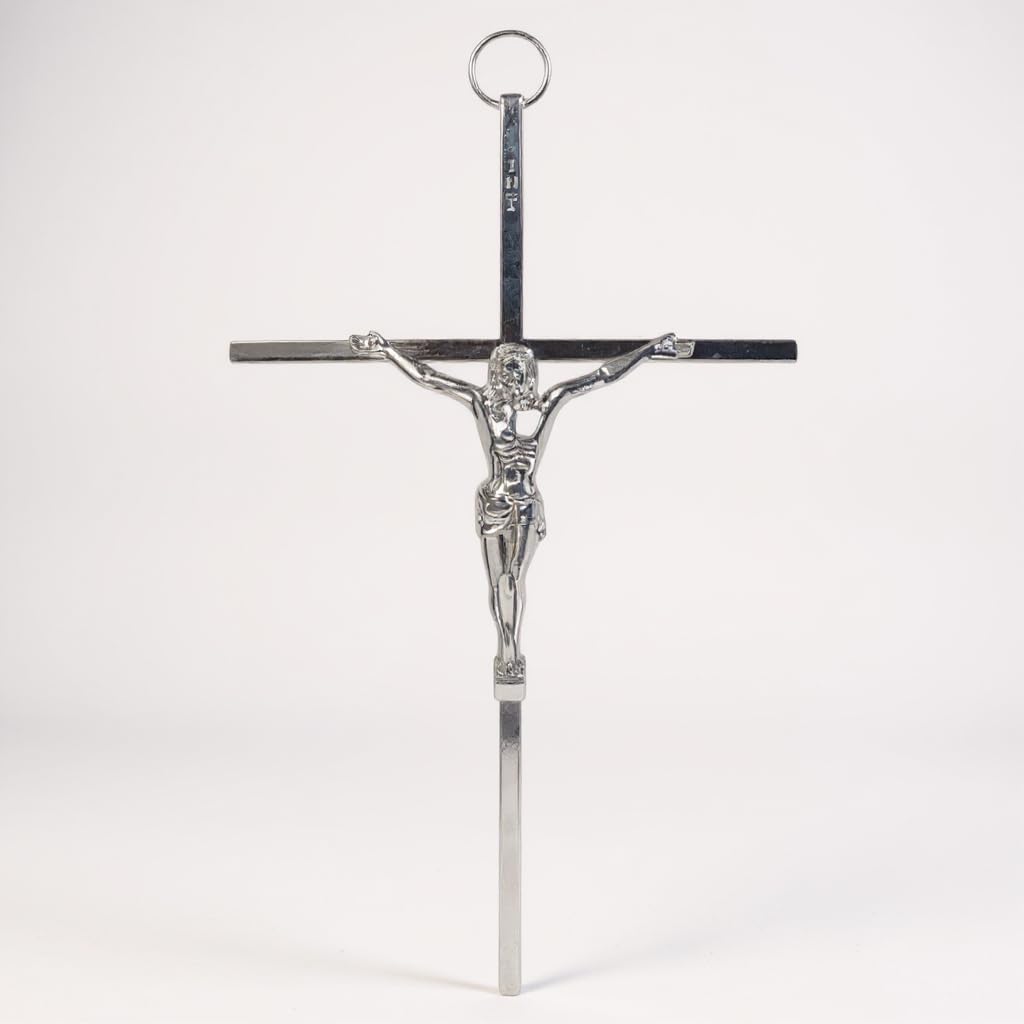 Silver Metal Crucifix 7 Inch