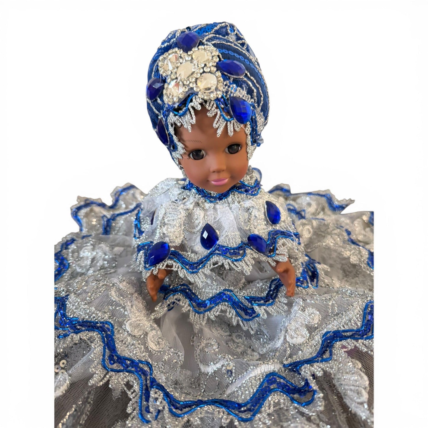 Yemaya Handmade  Spiritual Doll in Blue and White Dress