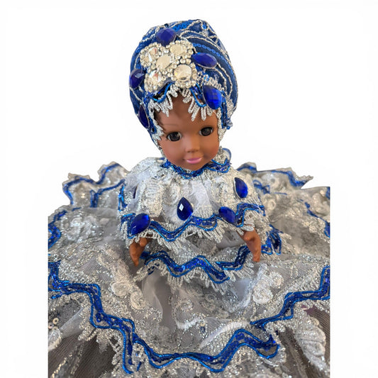 Yemaya Handmade  Spiritual Doll in Blue and White Dress