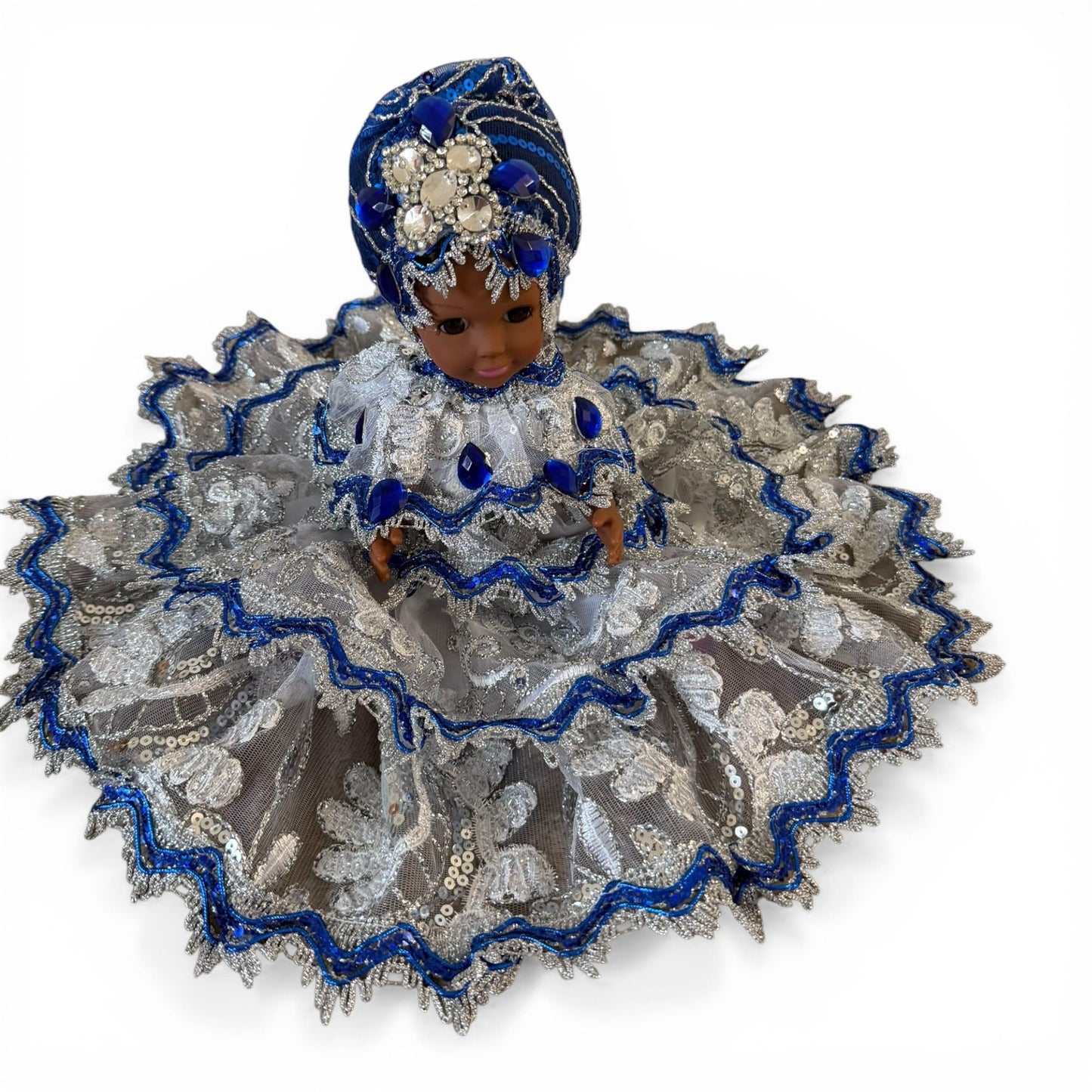 Yemaya Handmade  Spiritual Doll in Blue and White Dress