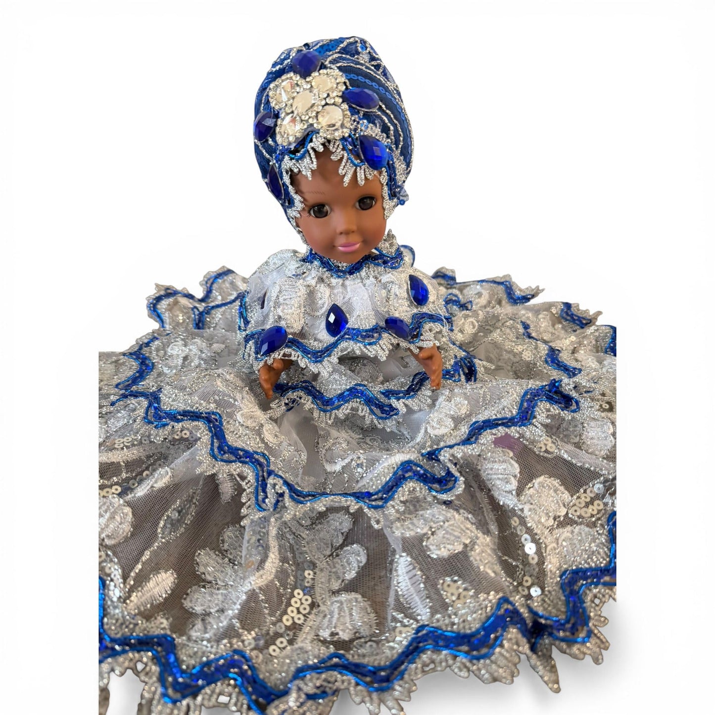 Yemaya Handmade  Spiritual Doll in Blue and White Dress