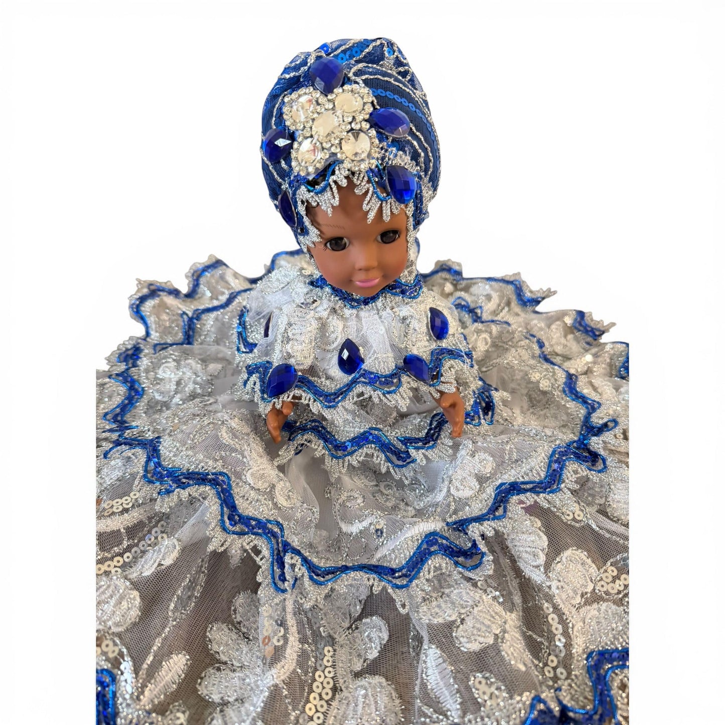 Yemaya Handmade  Spiritual Doll in Blue and White Dress