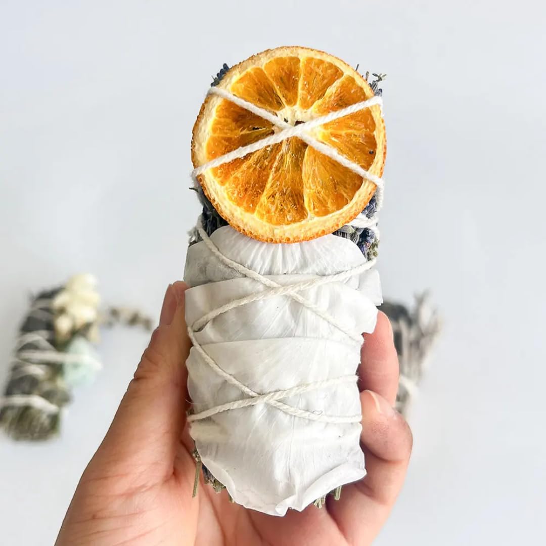 Spiritual Smudge Kit – 4 Sage Bundles with Crystals, Palo
