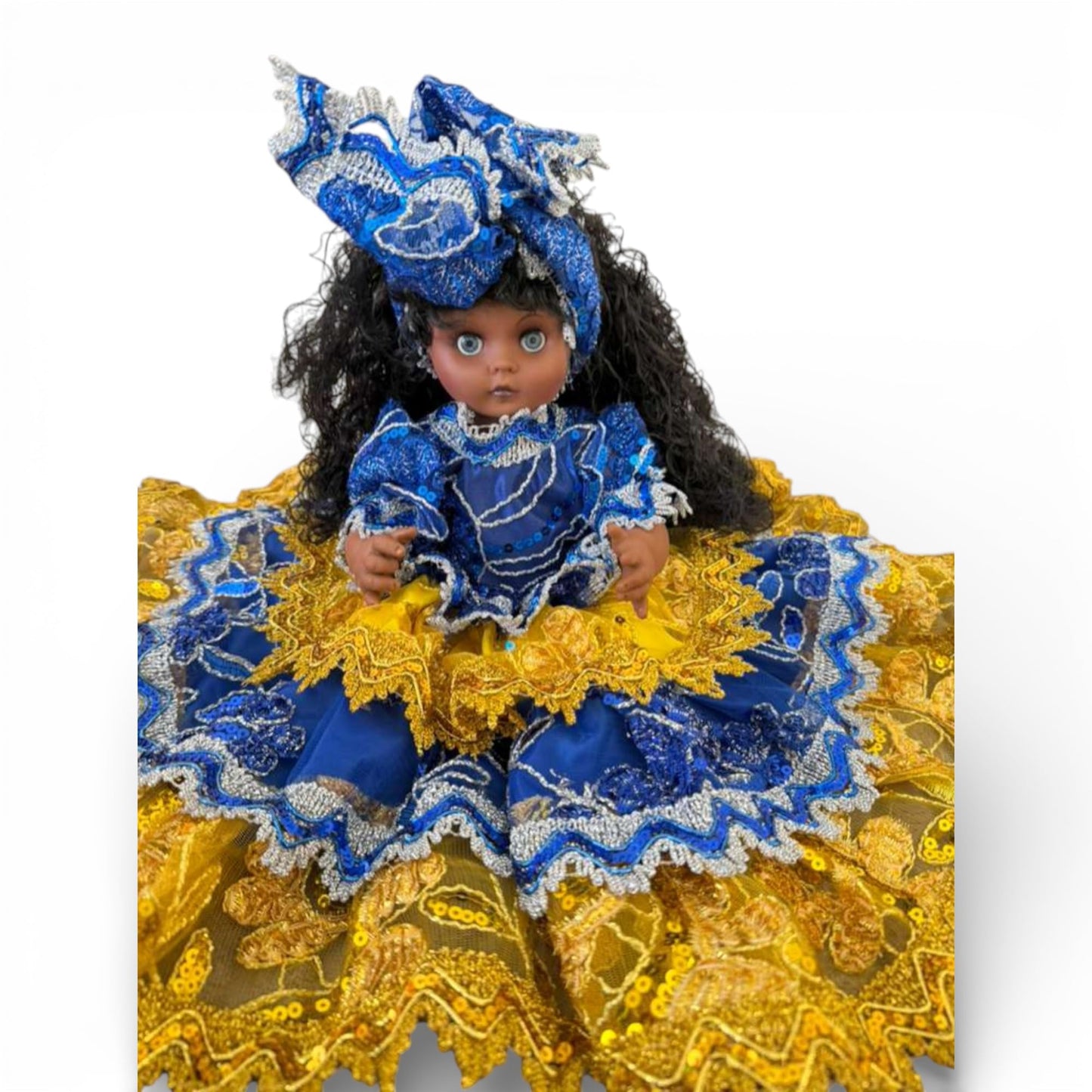 Oshun Spiritual Yemaya &  Santeria Doll 12” Blue and Yellow