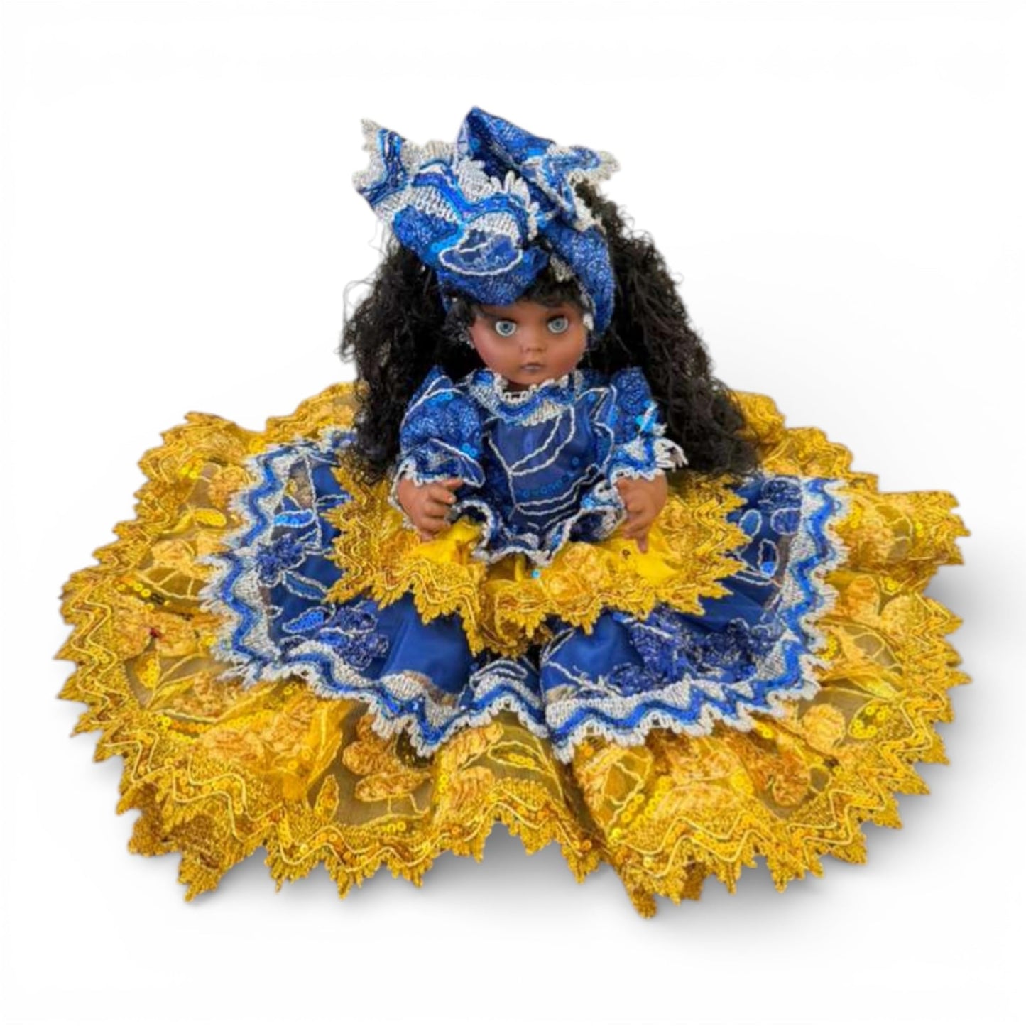 Oshun Spiritual Yemaya &  Santeria Doll 12” Blue and Yellow