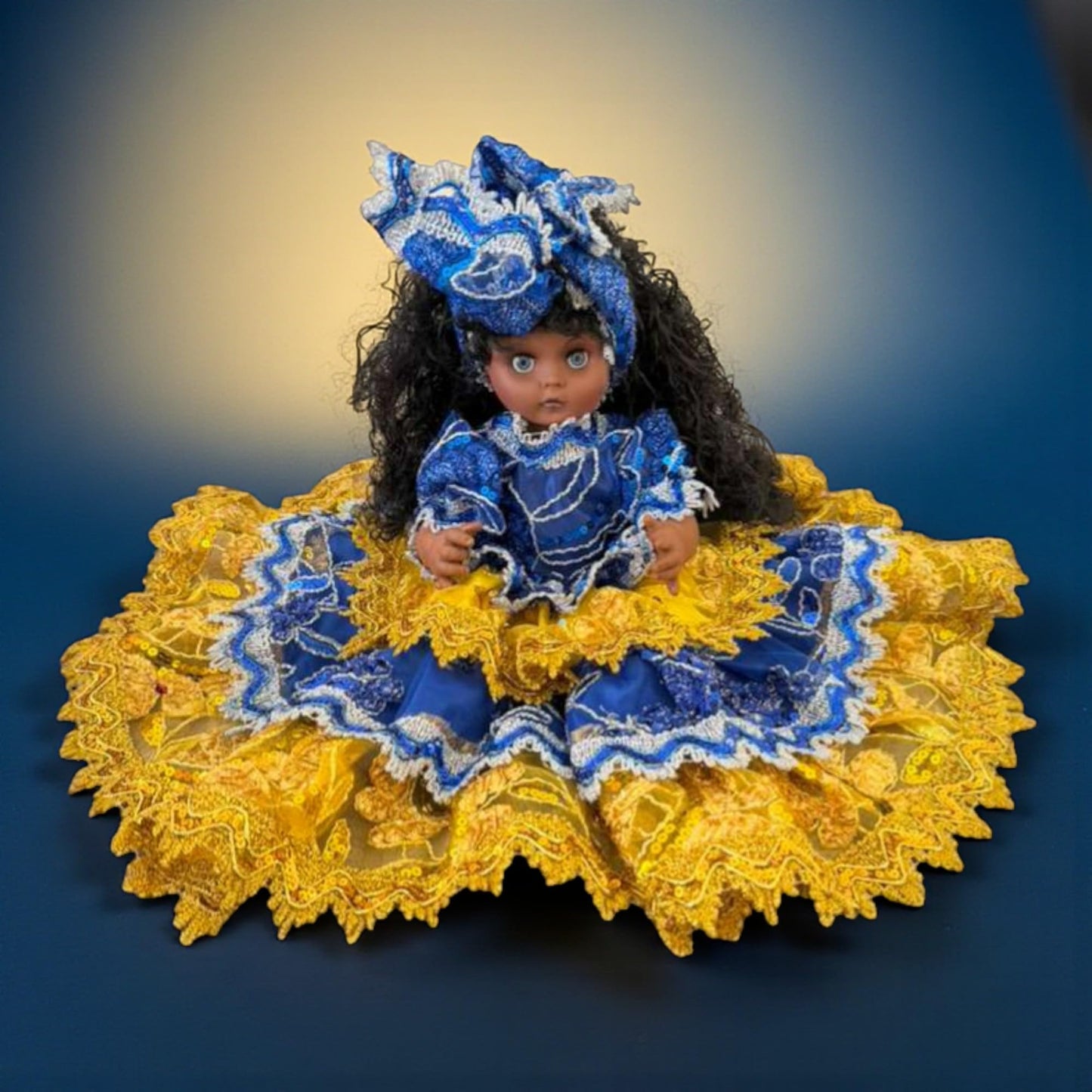 Oshun Spiritual Yemaya &  Santeria Doll 12” Blue and Yellow