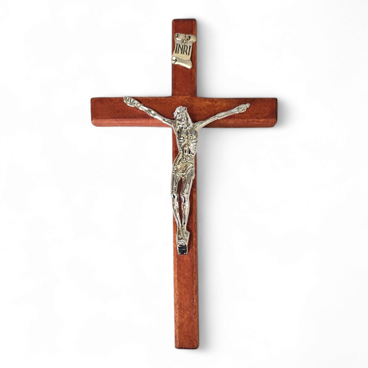 8" Jesus Wall Cross – Wooden Cruz Crucifix with INRI and