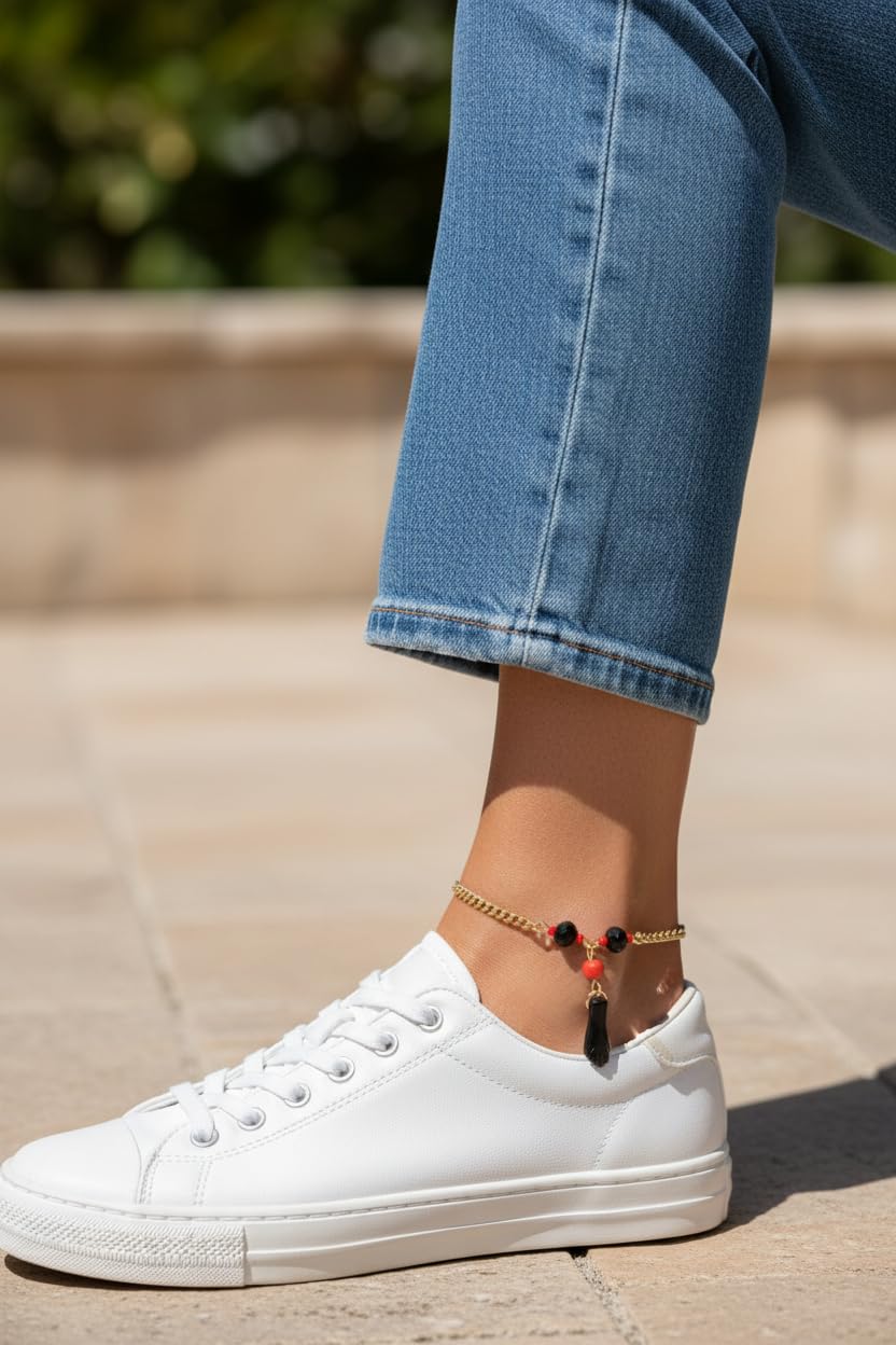 Pulsera Azabache 7.5" – Anti Mal de Ojo, Amuleto de Buena