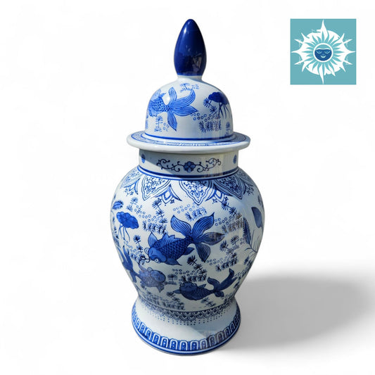 Olokun Porcelain Ginger Jar Potiche 17” – Sopera de