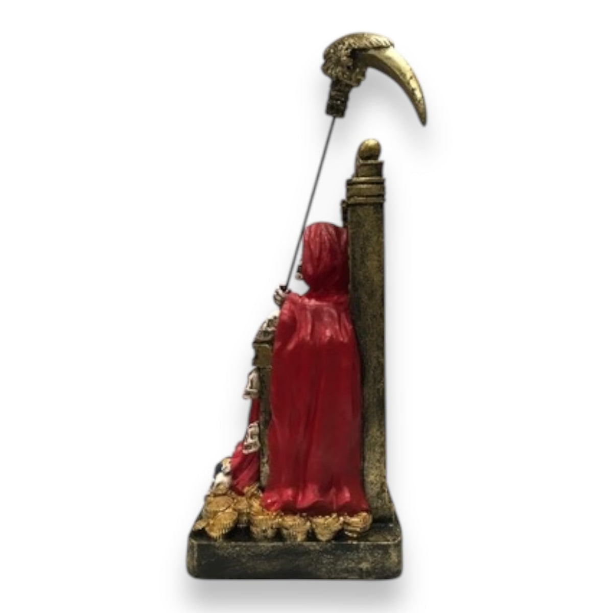 Santa Muerte Sitting on Throne 12" (RED/Rojo) Resin - vista 2