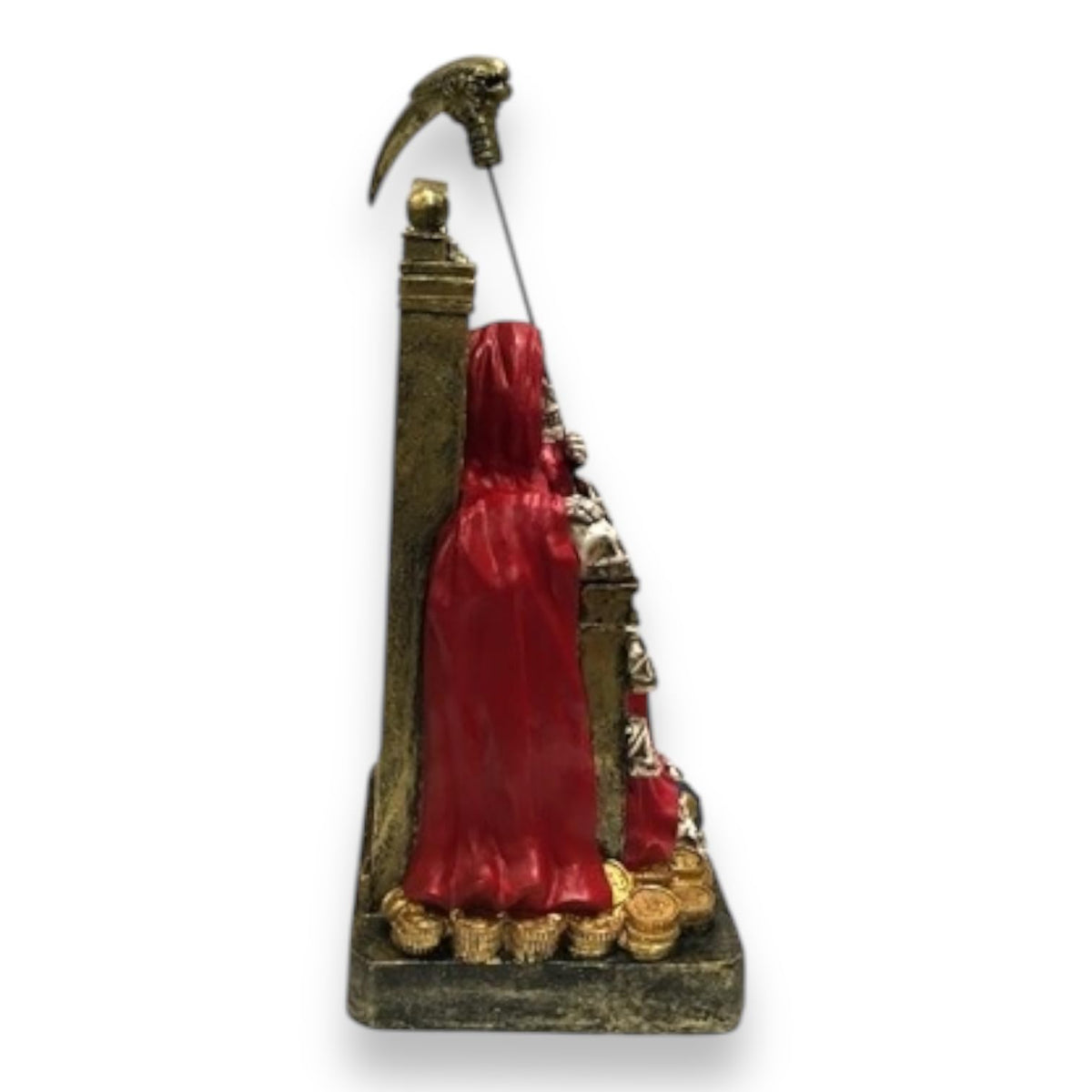 Santa Muerte Sitting on Throne 12" (RED/Rojo) Resin - vista 3