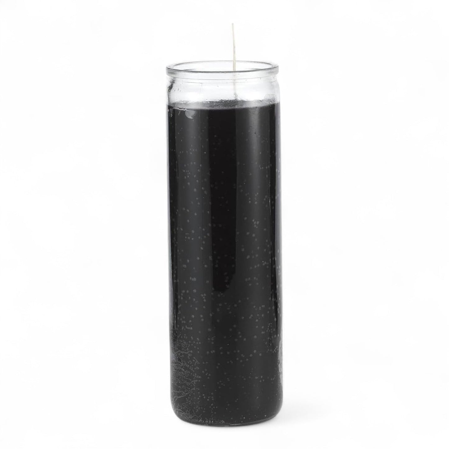 7 Day Black Candle in Glass – 8" Unscented Spiritual Prayer