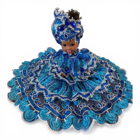 Yemaya Handmade  Spiritual Doll in Blue Turquoise Dress