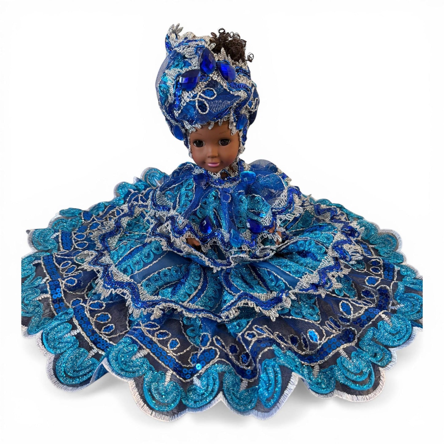 Yemaya Handmade  Spiritual Doll in Blue Turquoise Dress