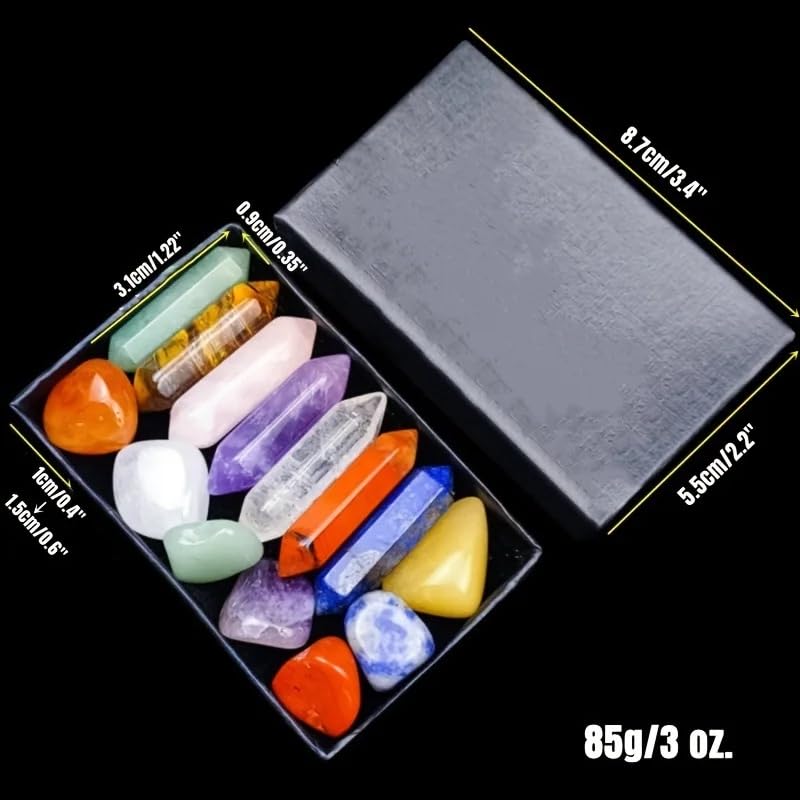 14 Pcs Chakra Stones and Crystals Point Collection