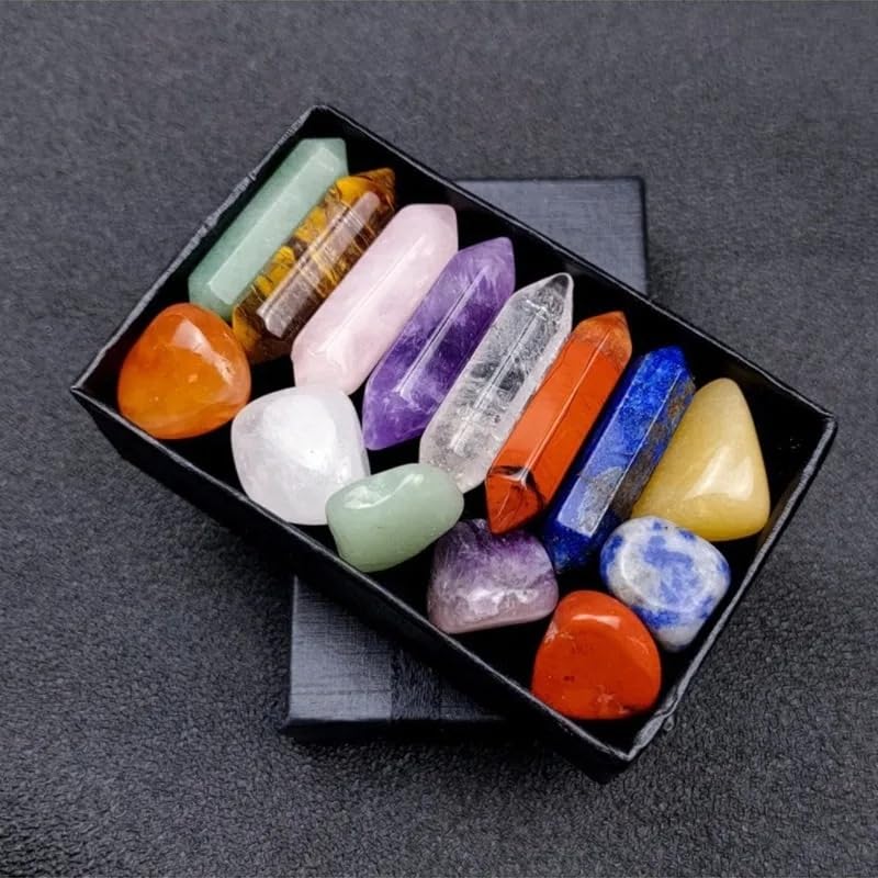 14 Pcs Chakra Stones and Crystals Point Collection