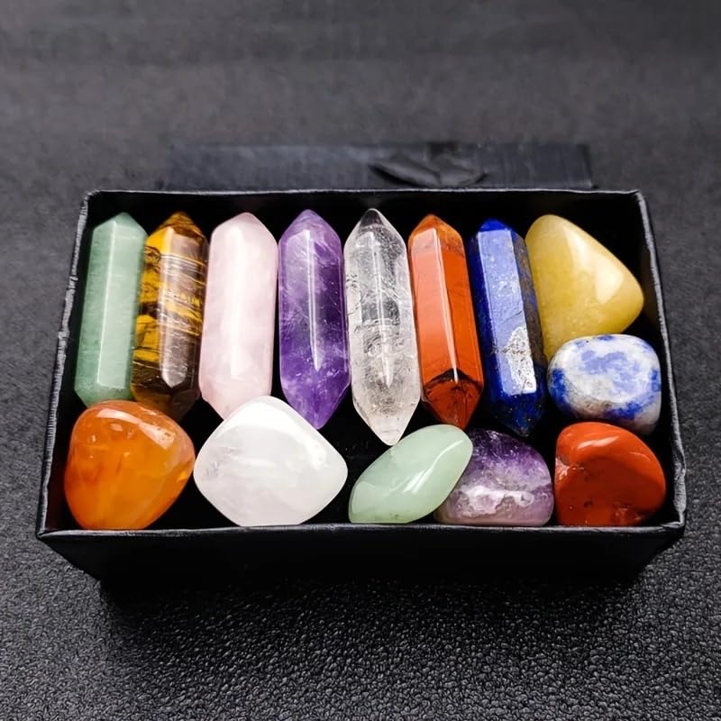 14 Pcs Chakra Stones and Crystals Point Collection