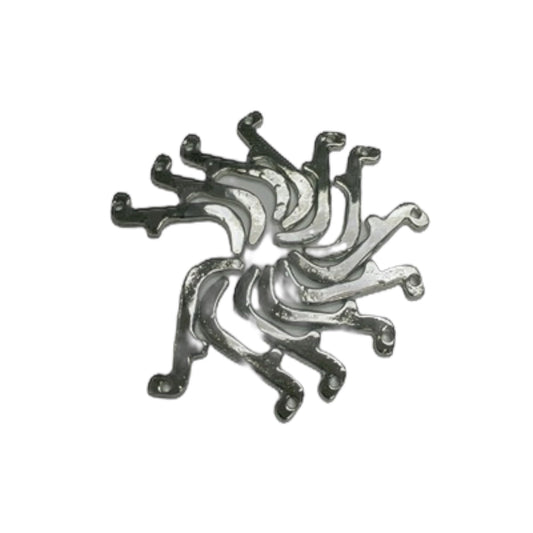 L-Shaped Sword Charms  –  Set of 12 Silver-Toned Amulets