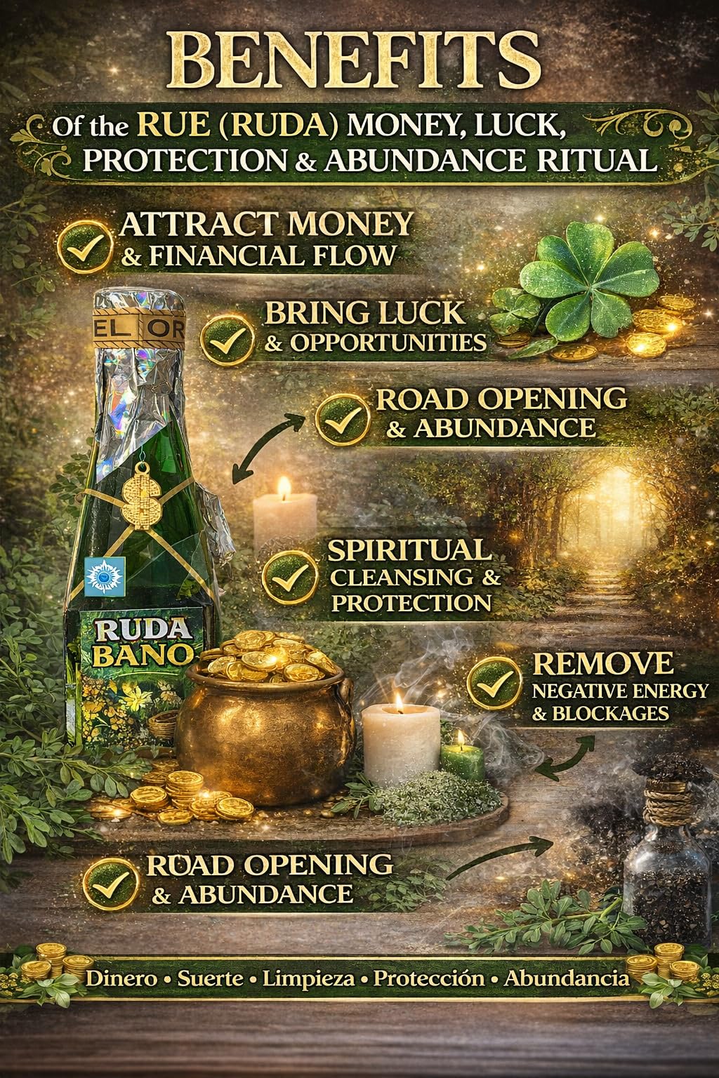 Rue Ruda Spiritual Cleansing Kit – Complete Money Luck &