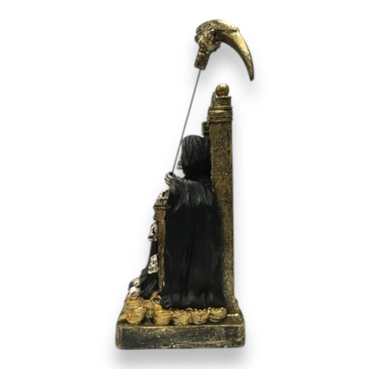 Santa Muerte Sitting on Throne 12" (Black/Negro) Resin - vista 2