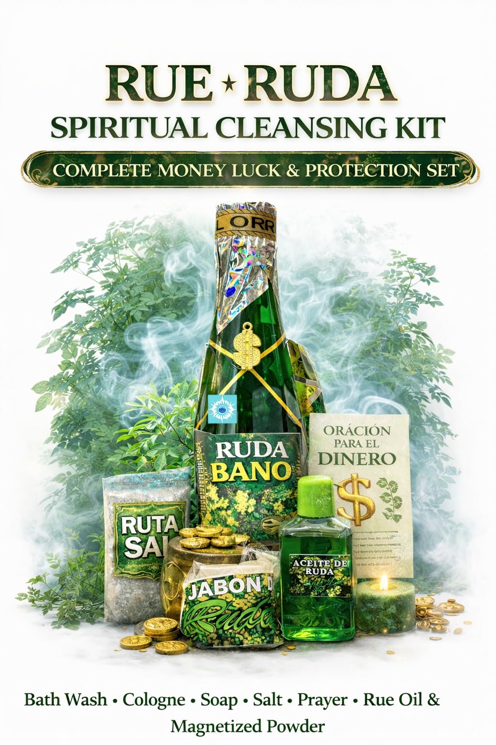 Rue Ruda Spiritual Cleansing Kit – Complete Money Luck &