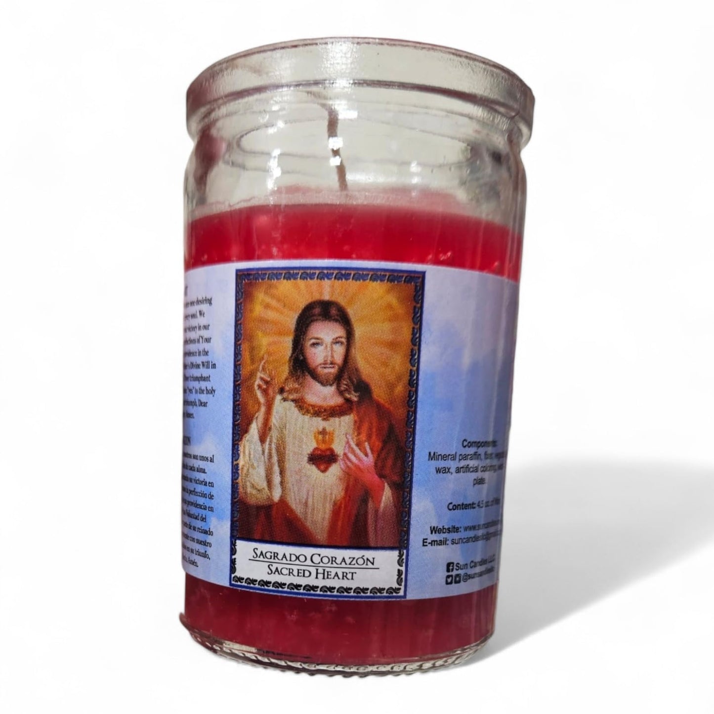 Prayer Candle 28 Hours Sacred Heart Jesus 3.5" inch Vela de