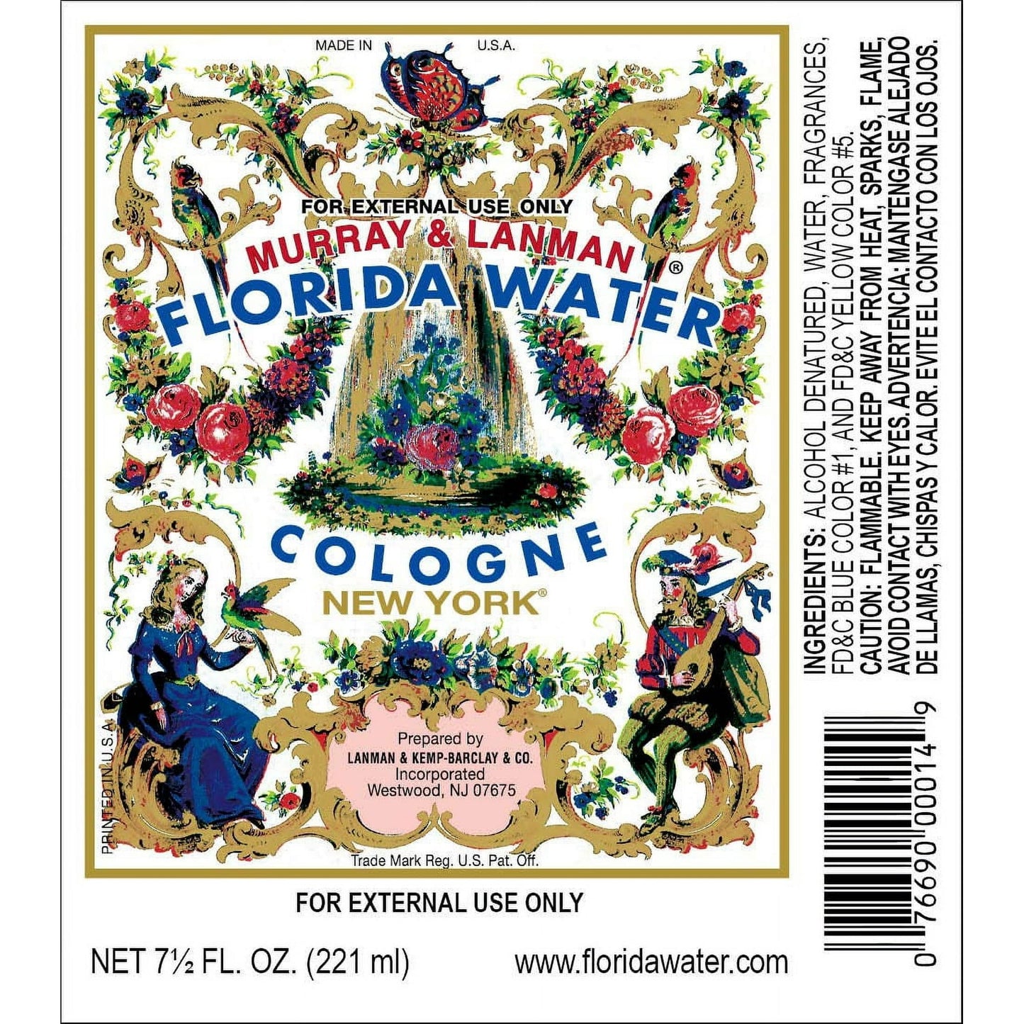 Florida Water  –  Agua Florida, 2-pack Colonia, Cologne