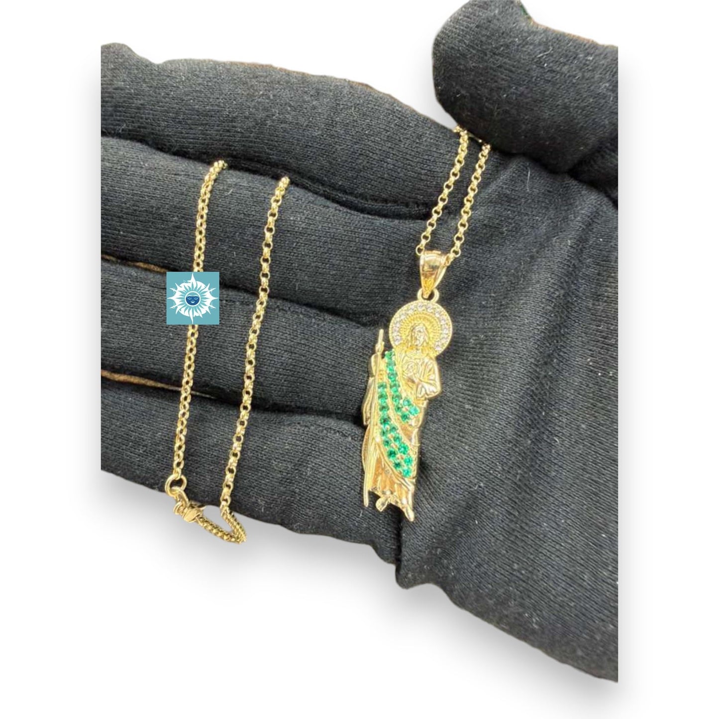 AURA 10K Gold Saint Jude Pendant Necklace – Gold San Judas