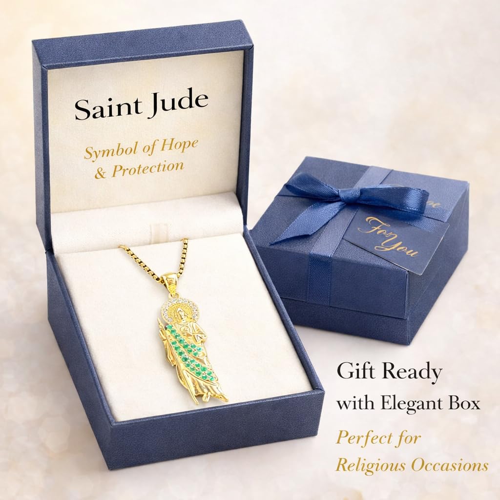 AURA 10K Gold Saint Jude Pendant Necklace – Gold San Judas
