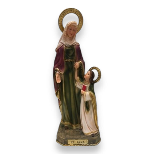 Saint Anne 12” Resin Figurine – Elegant Religious Statue