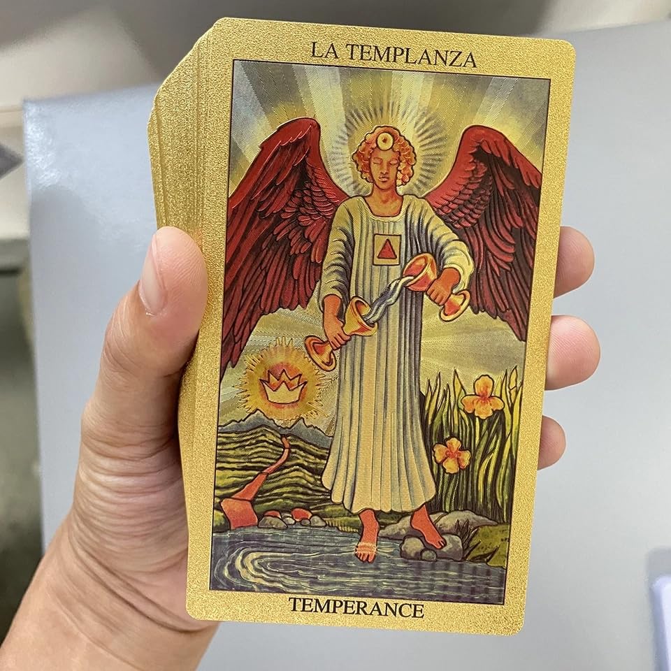 Spanish and English Golden Foil Tarot Deck with Guidebook