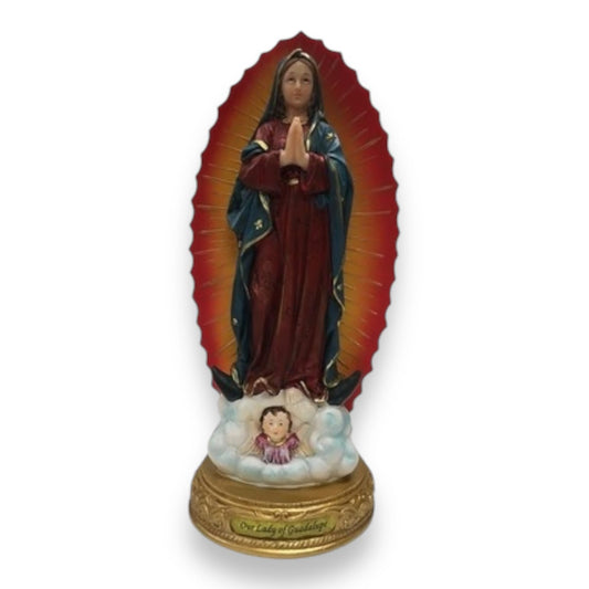 Our Lady of Guadalupe 12" Resin Figurine – Religious Statue