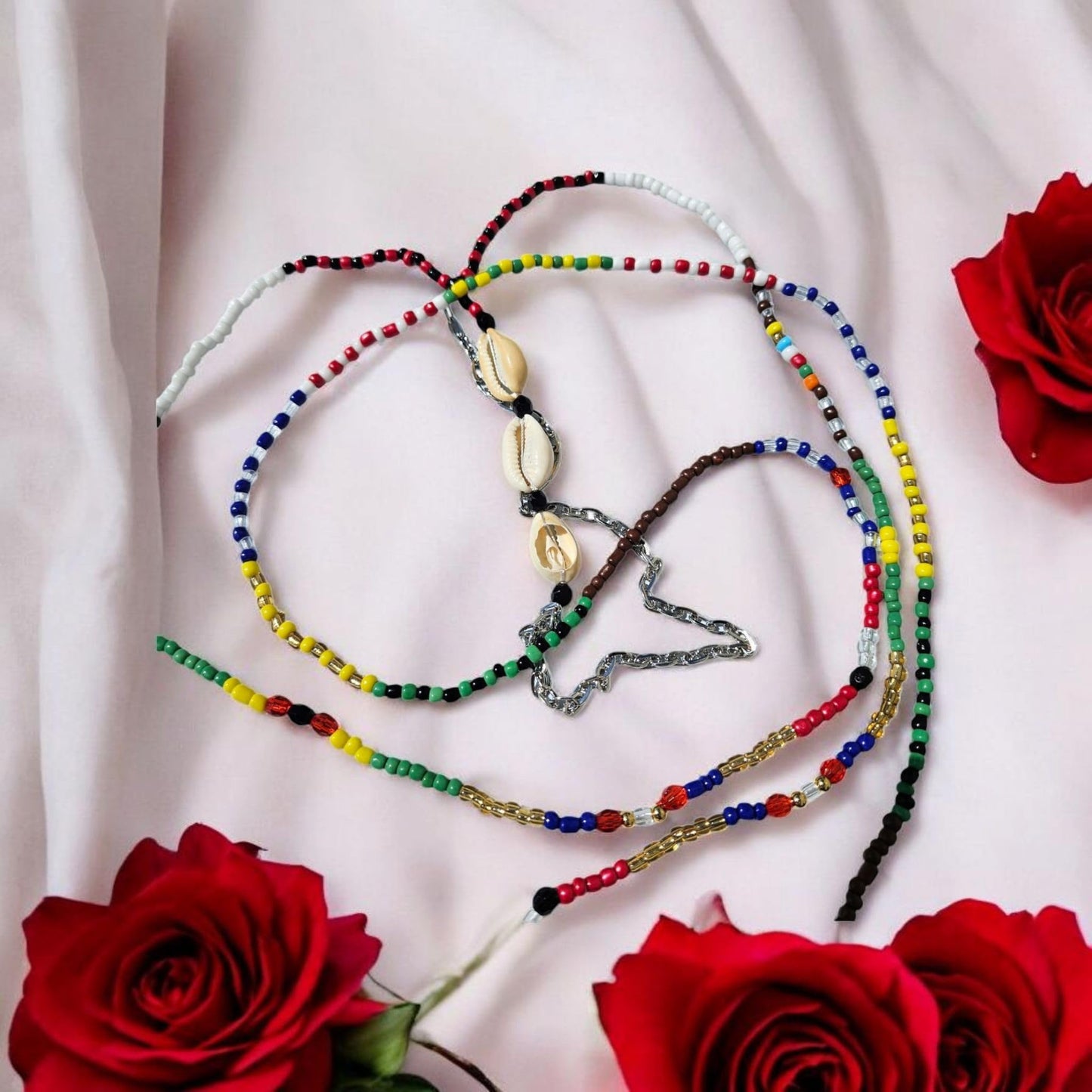 Collar de Bandera Santeria  –  Multicolor Beaded Elekes