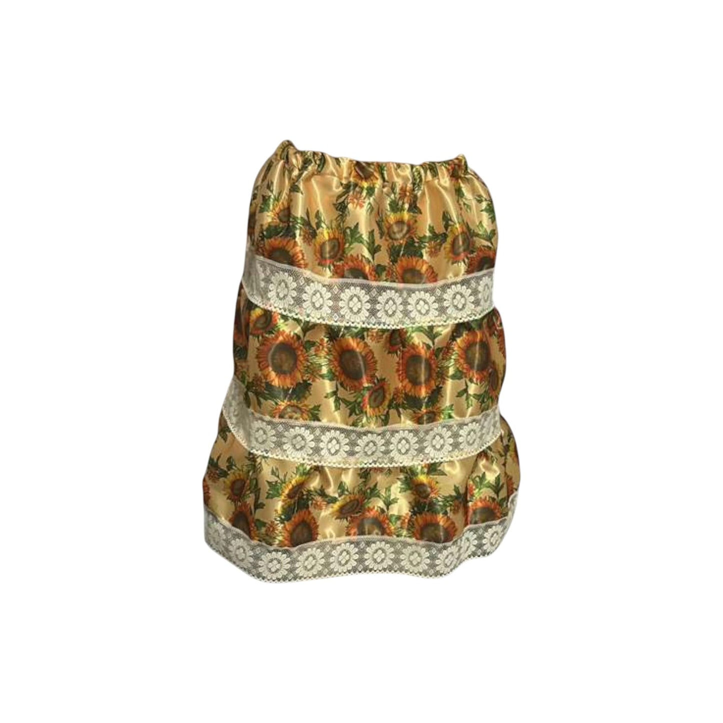 Sunflower Spiritual Skirt for Women – Handmade Satin Floral