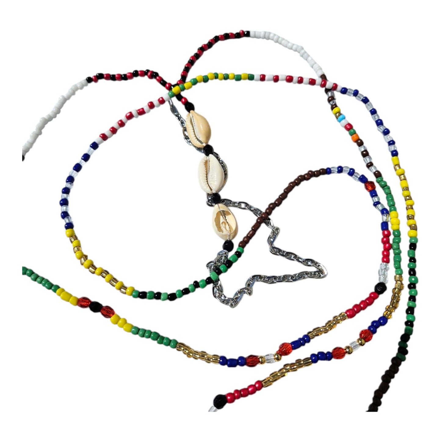 Collar de Bandera Santeria  –  Multicolor Beaded Elekes