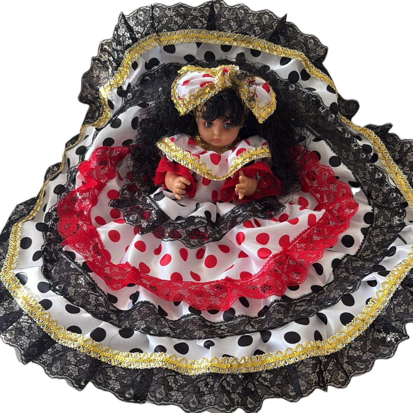 Santeria Gitana Doll Black Lace – Muneca Espiritual Yoruba