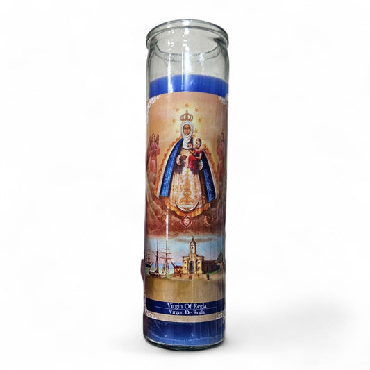 Prayer Candle 7 Day Virgin of Regla 8" Vela de Virgen de