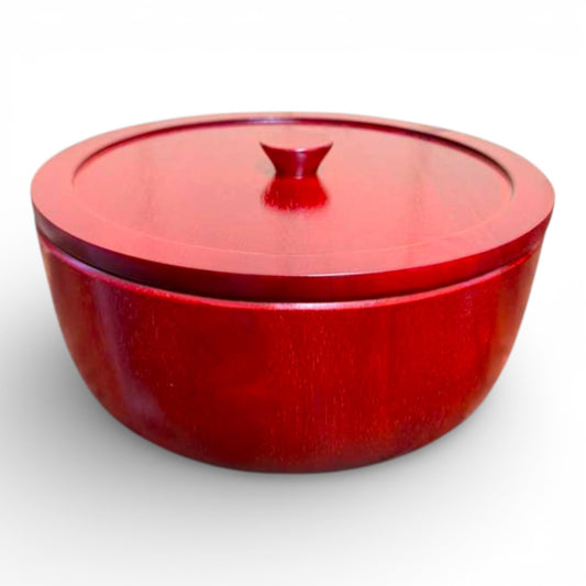 Chango Shango Wooden Batea with Lid 12 Inch Offering Bowl