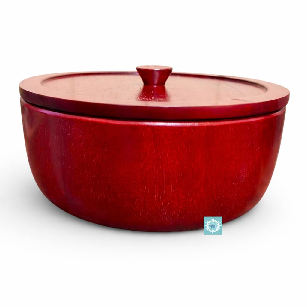 Chango Shango Wooden Batea with Lid 12 Inch Offering Bowl