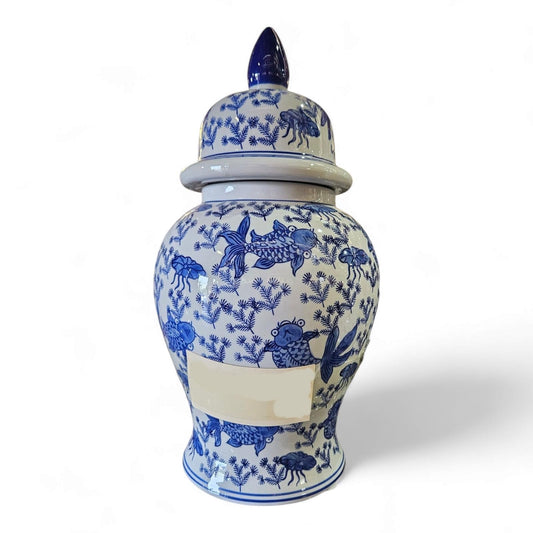 Olokun 20" Porcelain Olocun Jar Potiche for Santería
